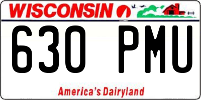 WI license plate 630PMU