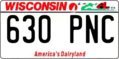 WI license plate 630PNC
