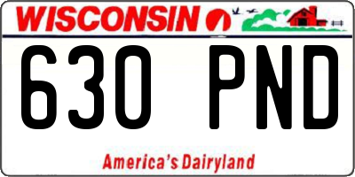 WI license plate 630PND