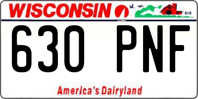 WI license plate 630PNF