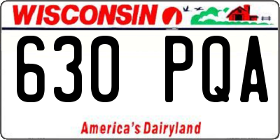 WI license plate 630PQA