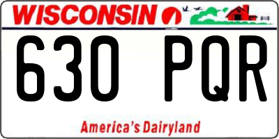 WI license plate 630PQR