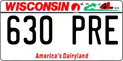 WI license plate 630PRE