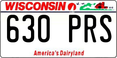 WI license plate 630PRS