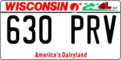 WI license plate 630PRV