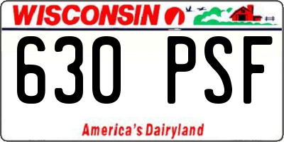 WI license plate 630PSF