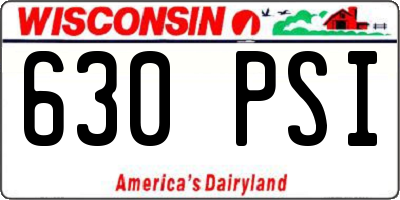 WI license plate 630PSI