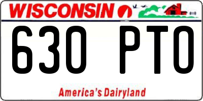 WI license plate 630PTO