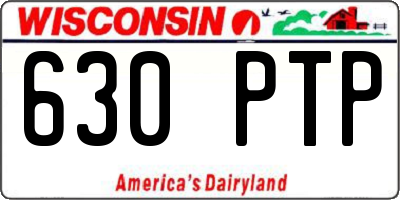 WI license plate 630PTP