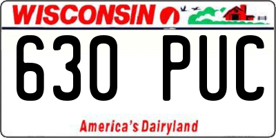 WI license plate 630PUC