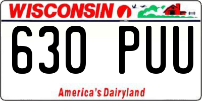 WI license plate 630PUU