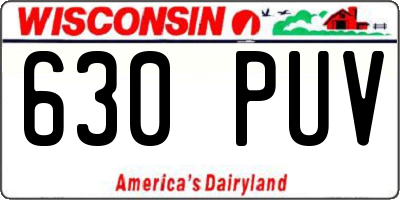 WI license plate 630PUV