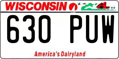 WI license plate 630PUW