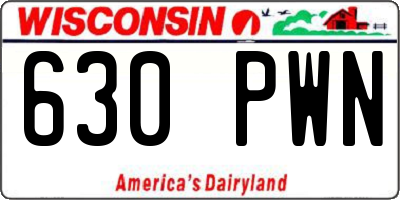 WI license plate 630PWN