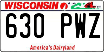 WI license plate 630PWZ