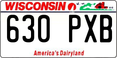 WI license plate 630PXB