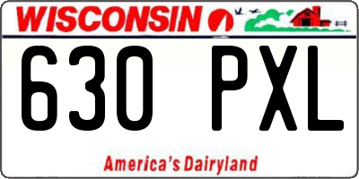 WI license plate 630PXL