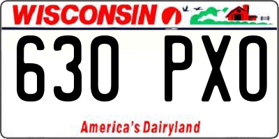WI license plate 630PXO