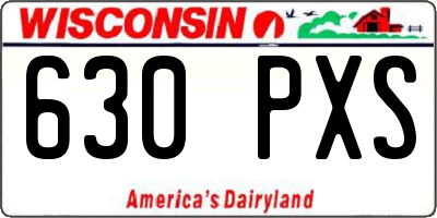 WI license plate 630PXS