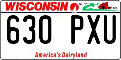WI license plate 630PXU