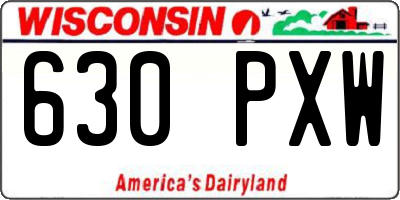 WI license plate 630PXW