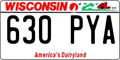 WI license plate 630PYA