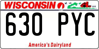 WI license plate 630PYC