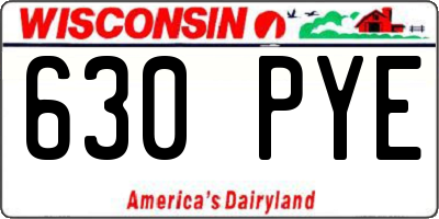 WI license plate 630PYE
