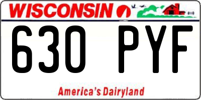 WI license plate 630PYF