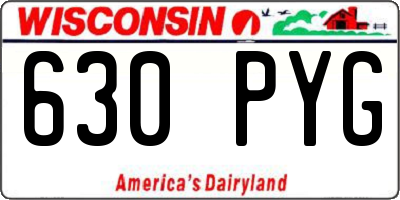 WI license plate 630PYG