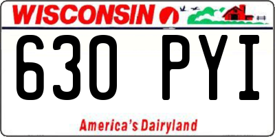 WI license plate 630PYI