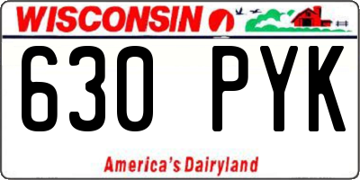 WI license plate 630PYK