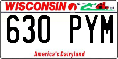 WI license plate 630PYM