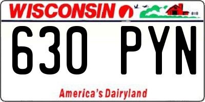 WI license plate 630PYN