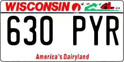 WI license plate 630PYR