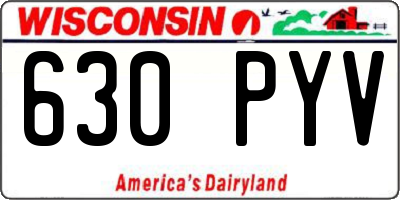 WI license plate 630PYV