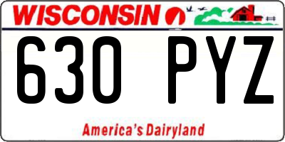 WI license plate 630PYZ