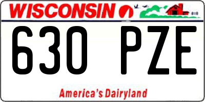 WI license plate 630PZE