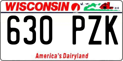 WI license plate 630PZK