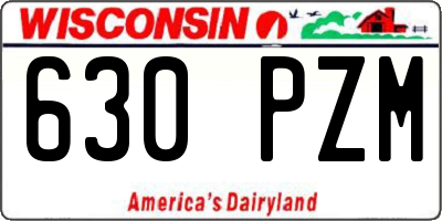 WI license plate 630PZM