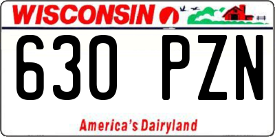 WI license plate 630PZN