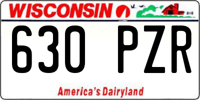 WI license plate 630PZR