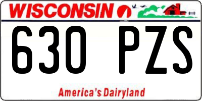 WI license plate 630PZS