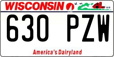 WI license plate 630PZW
