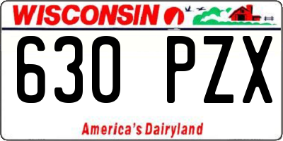 WI license plate 630PZX