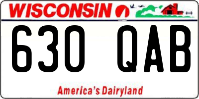 WI license plate 630QAB
