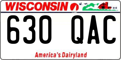 WI license plate 630QAC