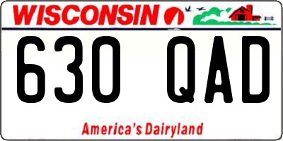 WI license plate 630QAD