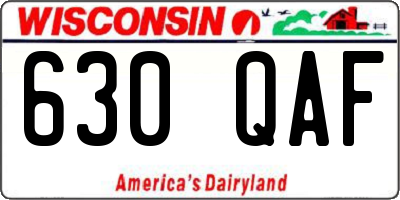 WI license plate 630QAF