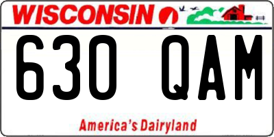 WI license plate 630QAM